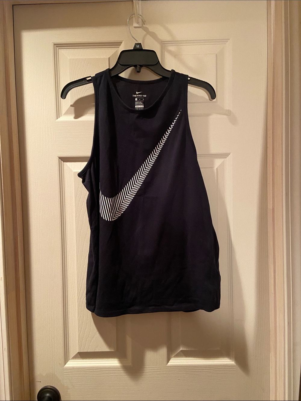 Nike Black Tank Top with White Chevron Swoosh